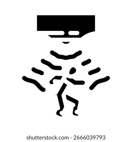 Icono de glifo activado por movimiento. Vector activado por movimiento. Ilustración de símbolo aislado