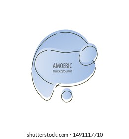 Motion amoeba fluid abstract background paper cut. Liquid bubble for logo text. Book cover modern banner pastel colors with outline. Amoeba vector.