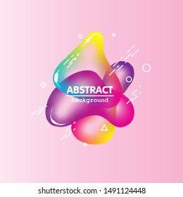 Motion amoeba fluid abstract background paper cut. Liquid bubble for logo text. Book cover modern banner neon colors with outline. Amoeba vector.