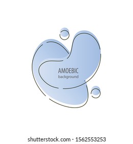 Motion amoeba fluid abstract background paper cut. Liquid bubble for logo text. Book cover modern banner pastel colors with outline