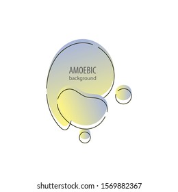 Motion amoeba fluid abstract background paper cut. Liquid bubble for logo text. Book cover modern banner pastel colors with outline