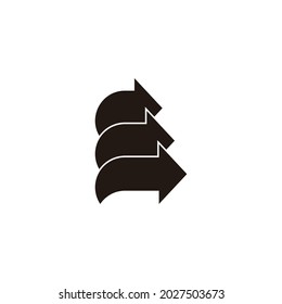 motion arrow right direction geometric design symbol vector