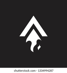 motion arrow rocket fire symbol flat logo vector