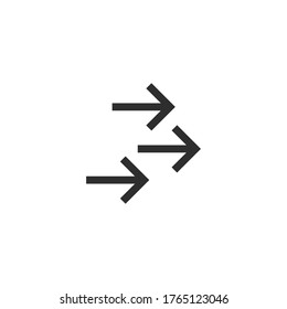 Motion arrows moving icon. Stock vector illustration isolated on white background.