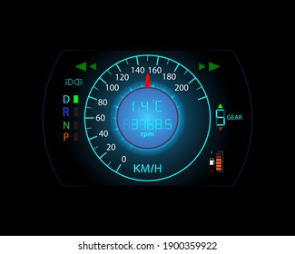 Motion Background Of Car Console Speedometer And Warning Icons