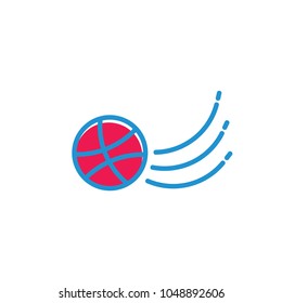 motion basket ball symbol logo vector