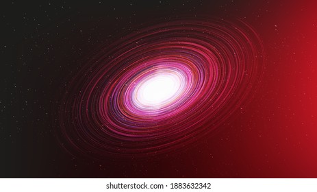 Motion Black hole on Red Galaxy background with Milky Way spiral,Universe and starry concept desig,vector