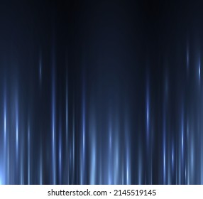 Líneas verticales azules de movimiento. Velocidad del fondo del movimiento. Elementos geométricos de la radiancia azul neón. Resumen de luz brillante. Concepto de movimiento de velocidad de las líneas verticales futuristas. Ilustración vectorial.