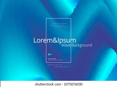 Motion blue wave background with laminated structure. Vector cover