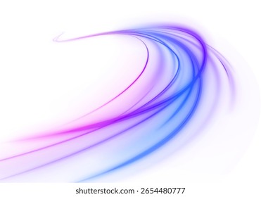 El movimiento de la onda azul y los rayos que fluyen rápidamente crean efectos brillantes con brillo púrpura brillante y el flash borroso en la ilustración de la tecnología que muestra la energía de Internet y el flujo vibrante de la autopista png

