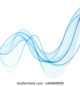 
Motion of a blue wavy wave on a white background.