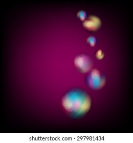 Motion blur oil paint balls fall down. Abstract vector illustration
