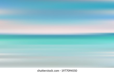 Motion blurs tropical sunset beach with a background of abstract ocean waves bokeh sunlight. summer vacation and business travel concept. Antique tone color filter style
