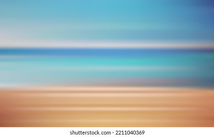 Motion blurs tropical sunset beach with a background of abstract ocean waves bokeh sunlight. summer vacation and business travel concept. Antique tone color filter style