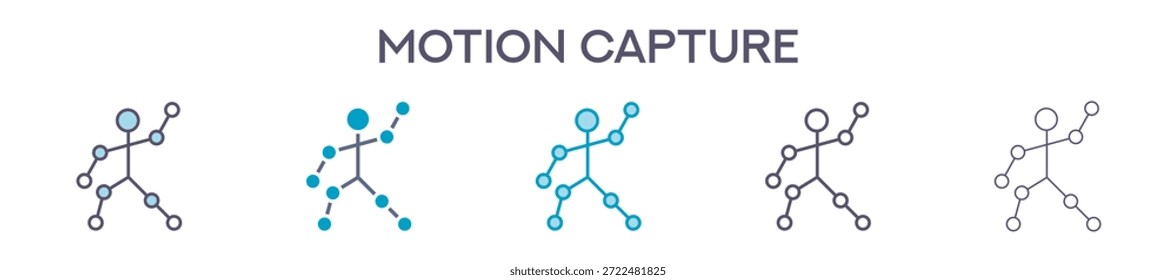 Elemento De Captura De Movimiento Para Diseño Gráfico - Estilos Múltiples. Ilustración vectorial De Dos Colores Y Negro. Los Diseños Múltiples De Los Iconos Se Pueden Utilizar Para El Móvil, Ui, Web