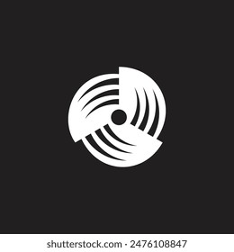 Vector geométrico simple del logotipo de las flechas de los círculos del movimiento 