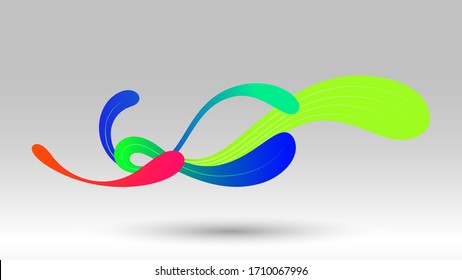 Motion colorful wave feather abstract elements vector background
