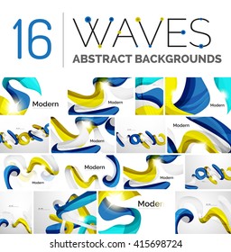 Motion concept abstract background set. Infinity space templates with sample text. Business card and identity design elements