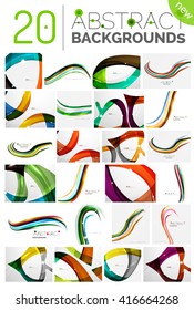 Motion concept abstract background set. Infinity space templates with sample text. Business card and identity design elements