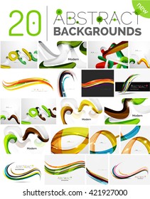 Motion concept abstract background set. Infinity space templates with sample text. Business card and identity design elements