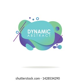 Motion of creative abstract graphic design elements in blue and green colors. Abstract background. Dynamic effect. Futuristic technology style