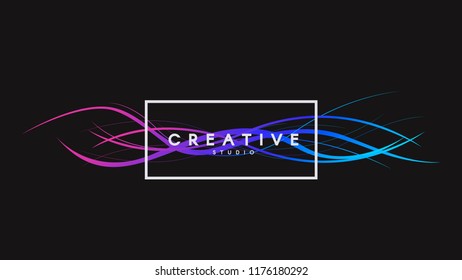 Motion creative background.  Glowing abstract wave on dark, shiny motion, magic space light. - Powered by Shutterstock - Get 15% off with code: PIKWIZARD15