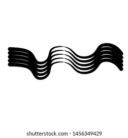 Motion curved lines wavy design element monochrome black isolated on white template vector geometric effect 