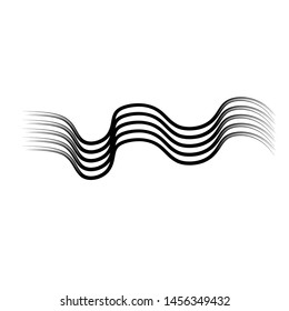 Motion curved lines wavy design element monochrome black isolated on white template vector geometric effect 
