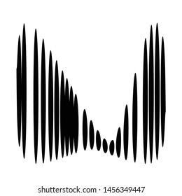 Motion curved lines wavy design element monochrome black isolated on white template vector geometric effect 