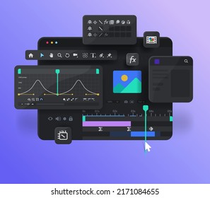 motion design. animation application. Video clip editing - Shutterstock ID 2171084655