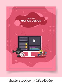 motion design concept for template of banners, flyer, books cover, magazine with liquid shape flat style