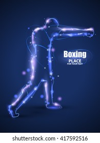 Motion design.Abstract boxing from dot,Blur and light. isolated on black background. Vector illustration EPS10