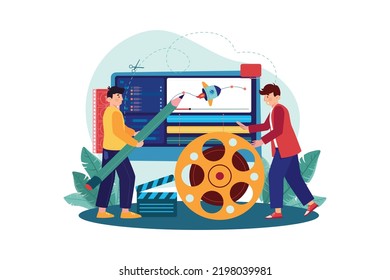 Motion Designer Illustration concept on white background