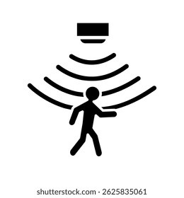 Motion detection flat icon. Vector isolated element. Editable stroke.