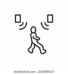 motion detection icon sign vector