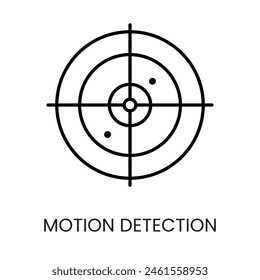Bewegungserkennungslinien-Vektorgrafik-Symbol mit editierbarem Strich für die Platzierung auf dem CCTV-Kamerasystemverpackung