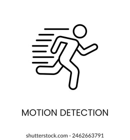 Bewegungserkennungslinien-Vektorgrafik-Symbol mit editierbarem Strich für die Platzierung auf dem CCTV-Kamerasystemverpackung