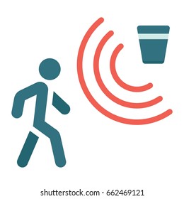 Motion detector flat icon, security and guard, vector graphics, a colorful solid pattern on a white background, eps 10.