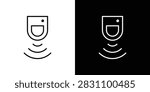 Motion detector icon outline clipart set. EPS10
