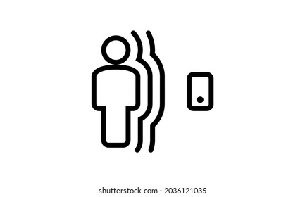 motion detector simple black line web icon vector illustration. Editable stroke. 48x48 Pixel Perfect.