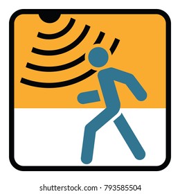 Motion detector solid icon, security and guard, vector graphics, a glyph pattern on a black background, eps 10.