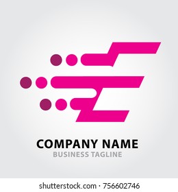 Motion Dots Letter Alphabets Logo. Alphabets Letter Design Vector with Dots and motion speed.