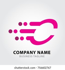 Motion Dots Letter Alphabets Logo. Alphabets Letter Design Vector with Dots and motion speed.