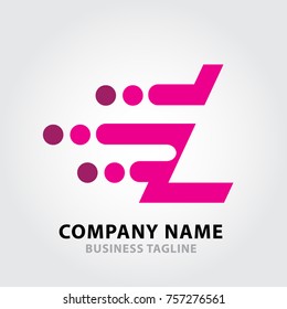 Motion Dots Letter Alphabets Logo. Alphabets Letter Design Vector with Dots and motion speed.