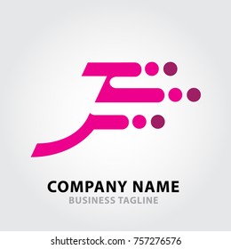 Motion Dots Letter Alphabets Logo. Alphabets Letter Design Vector with Dots and motion speed.