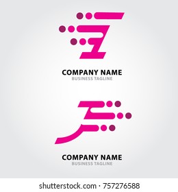 Motion Dots Letter Alphabets Logo. Alphabets Letter Design Vector with Dots and motion speed.