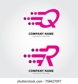 Motion Dots Letter Alphabets Logo. Alphabets Letter Design Vector with Dots and motion speed.