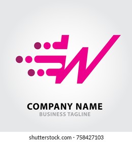Motion Dots Letter Alphabets Logo. Alphabets Letter Design Vector with Dots and motion speed.
