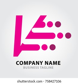 Motion Dots Letter Alphabets Logo. Alphabets Letter Design Vector with Dots and motion speed.