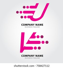 Motion Dots Letter Alphabets Logo. Alphabets Letter Design Vector with Dots and motion speed.
